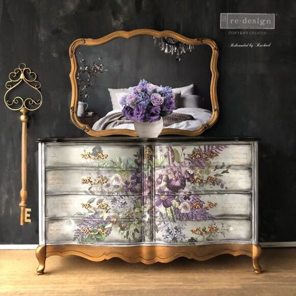 Re Design by Prima Transfer Sticker Vigorous Violet 48" x 35" Purple Florals - Picture 1 of 2